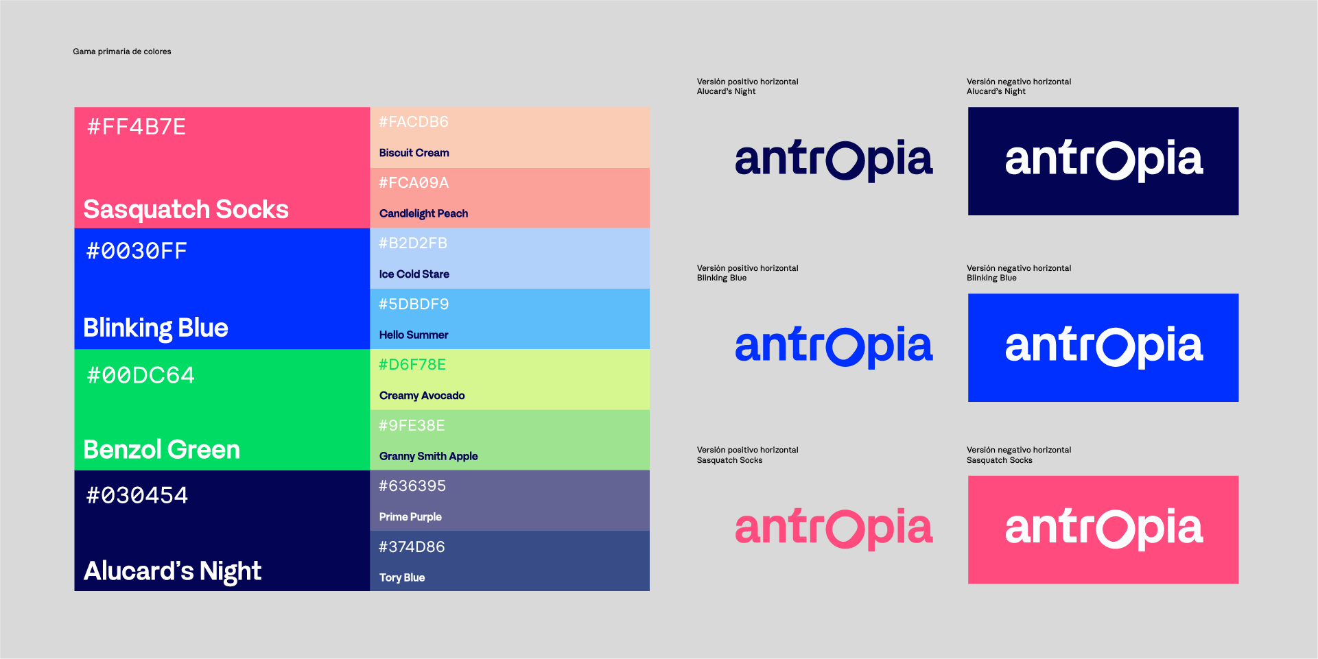Antropia color palette showcase