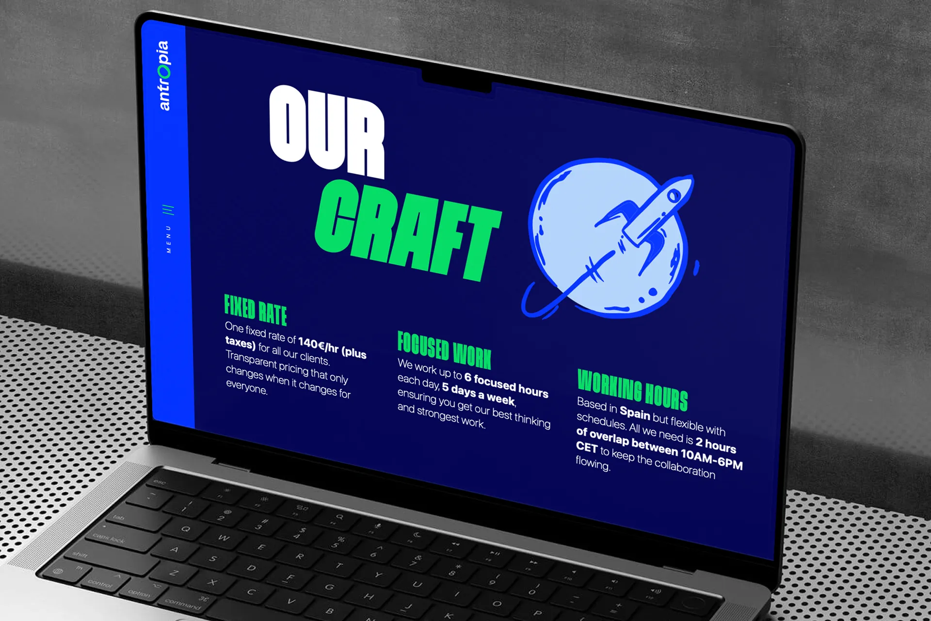 Antropia Web Showcase Macbook
